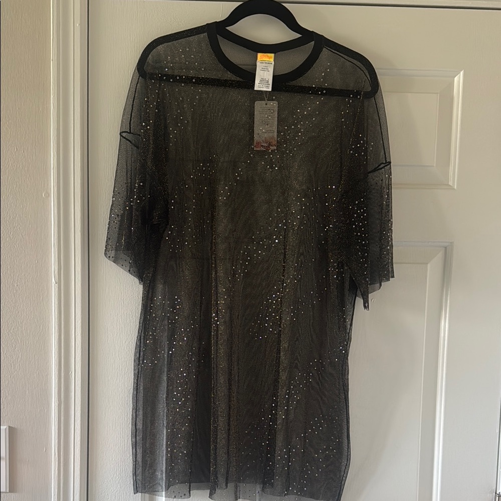 Agua Bendita Thera Black Sheer top New